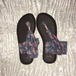 sandals with floral straps